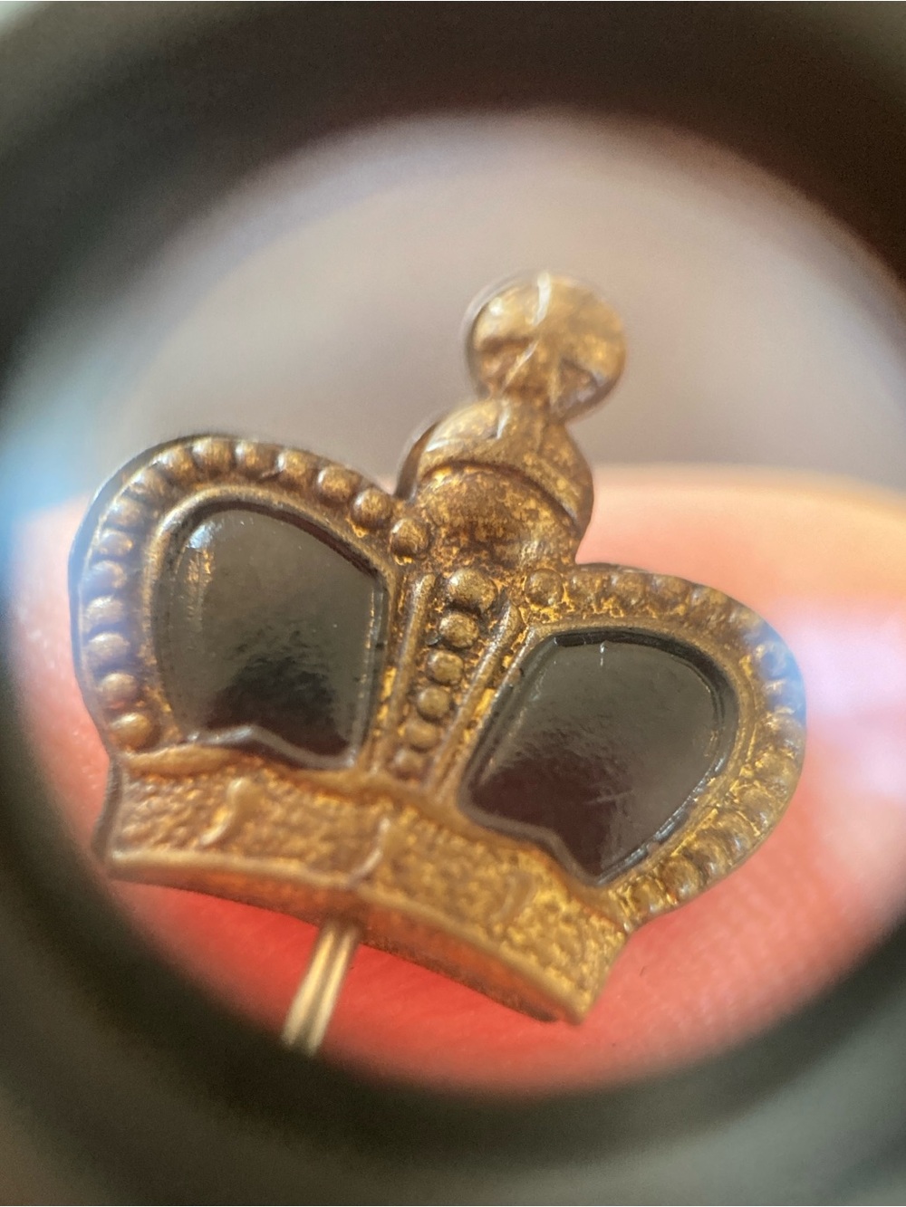 Antique Black Enamel Crown, Black Glass & Glass/Faux Pearl Hat Pins - Picture 3 of 11